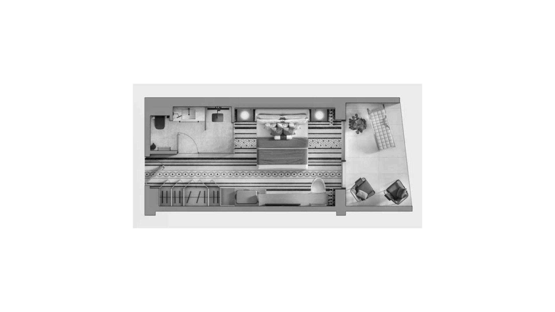 Apartment floor plan, 1 bedroom in THE COTE D`AZUR HOTEL No. 11008